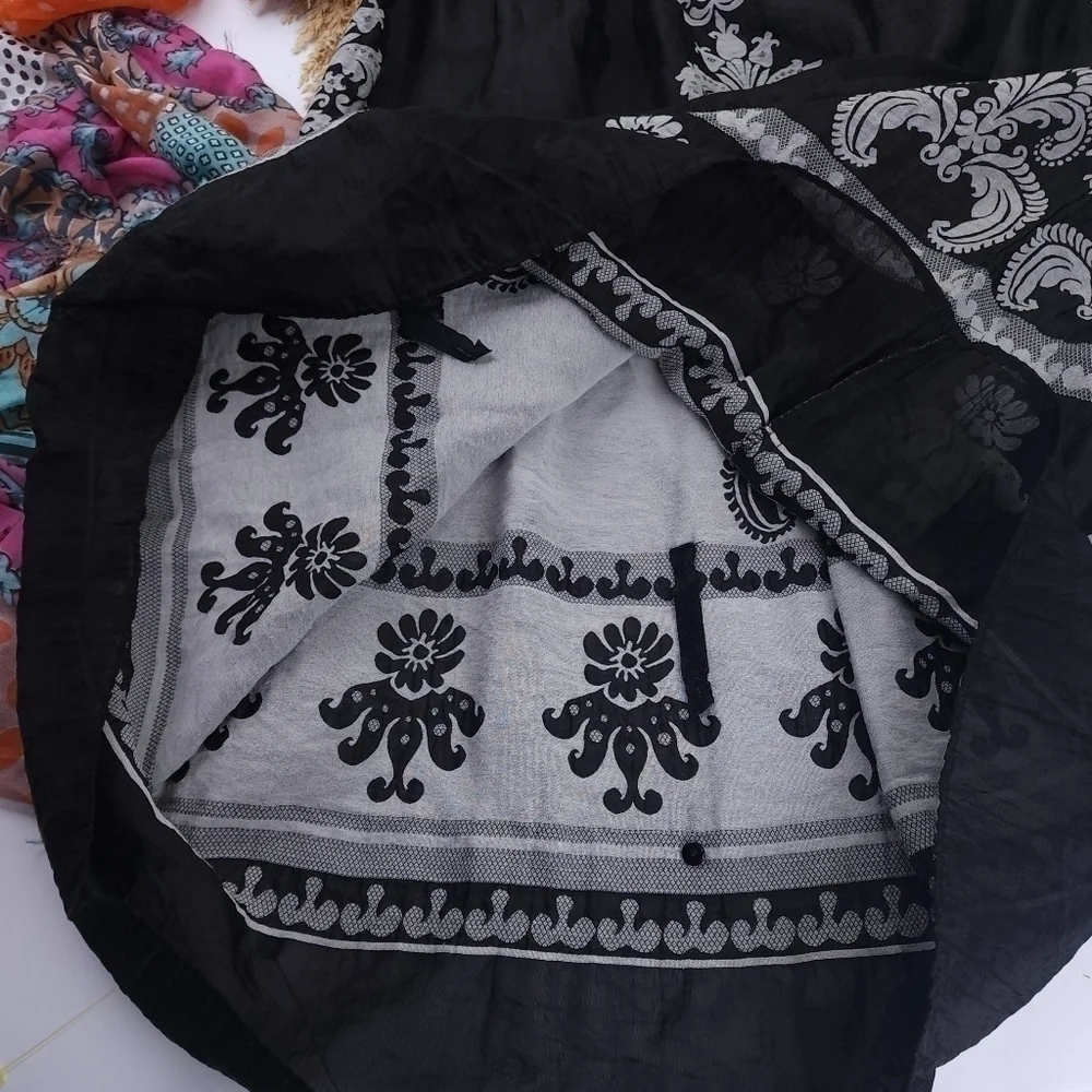 Lapis Black White Boho Onesize Dress - Picture 4 of 13